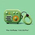 Cute グリーン Retrosound | Airpod Case | Silicone Case for Apple AirPods 1, 2, Pro コスプレ